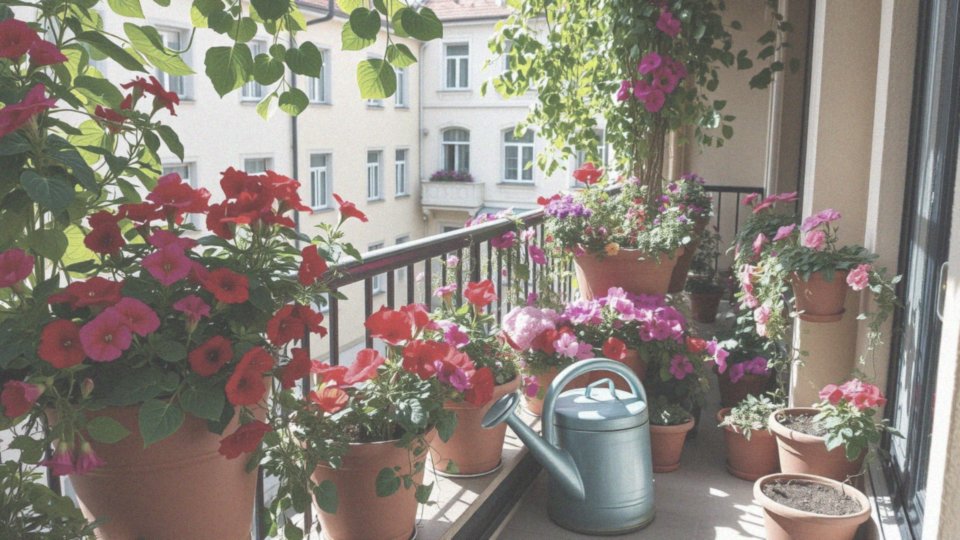 Jakie wymagania mają kwiaty na balkon w kontekście podlewania i nawożenia?